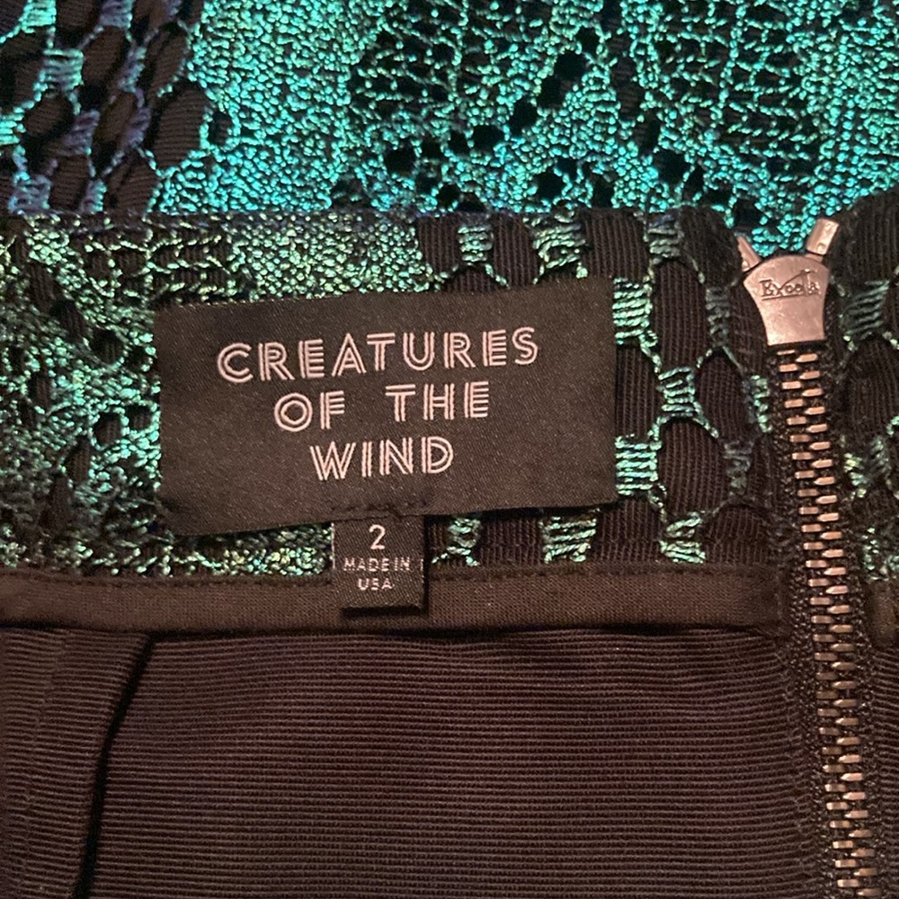 Creatures of the Wind| Women's Floral Paisley Green Straight Skirt |Size 2 - Picture 9 of 11